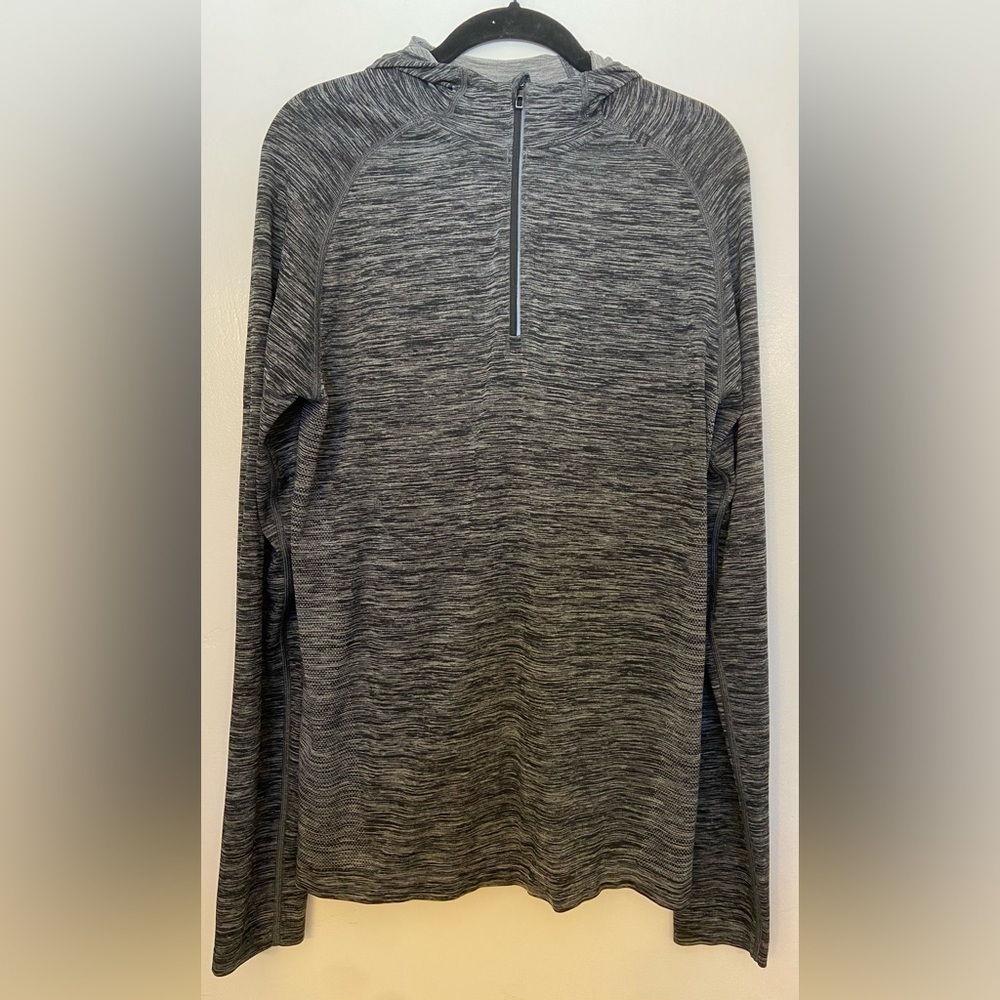 Lululemon Metal Vent Tech Performance 1/4 Zip Pullover Hoodie Black & Gray M